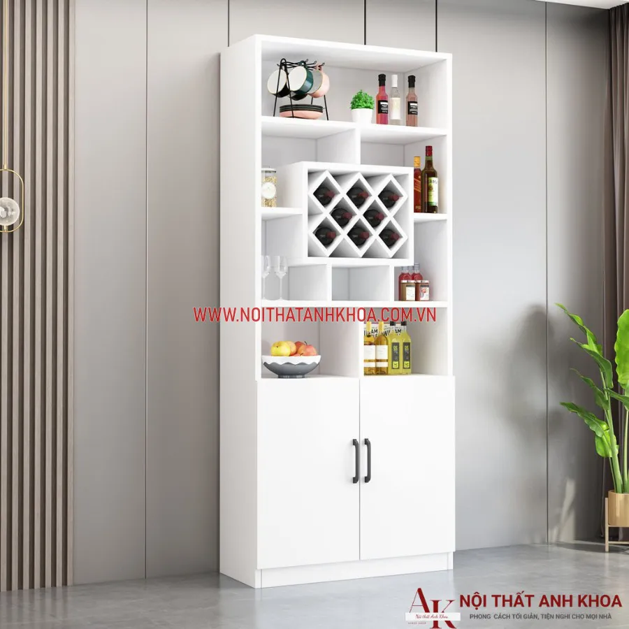 Tủ Đựng Rượu Gỗ Công Nghiệp Trang Trí Phòng Khách Đẹp Hiện Đại