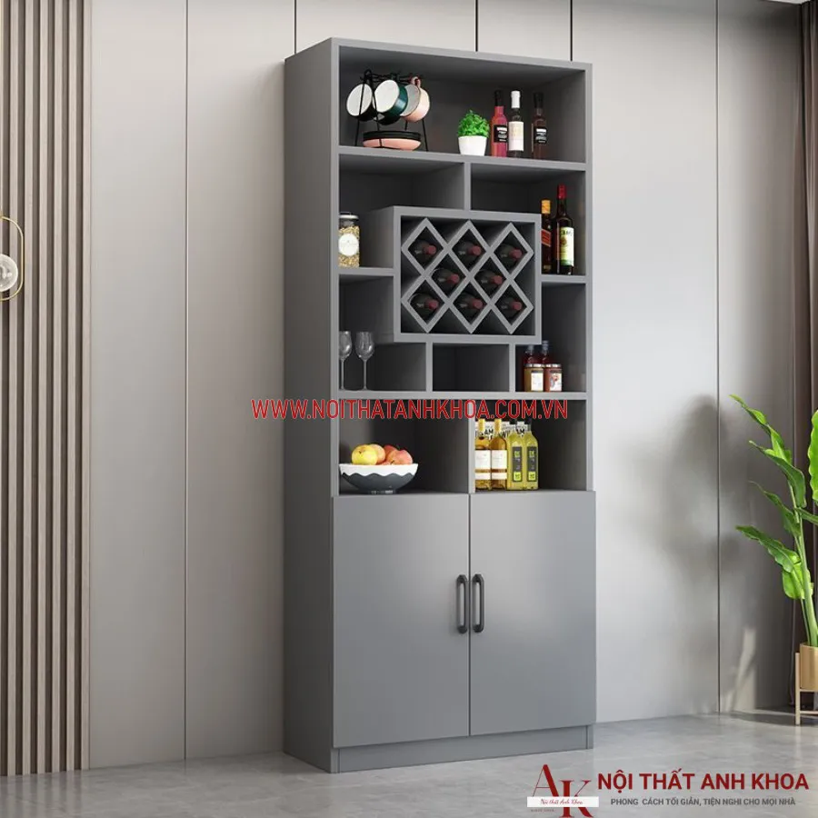 Tủ Đựng Rượu Gỗ Công Nghiệp Trang Trí Phòng Khách Đẹp Hiện Đại
