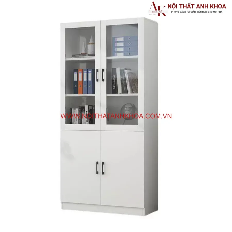 Tủ Đựng Tài Liệu Gỗ Công Nghiệp Kết Hợp Cánh Kính Đẹp Tiện Lợi