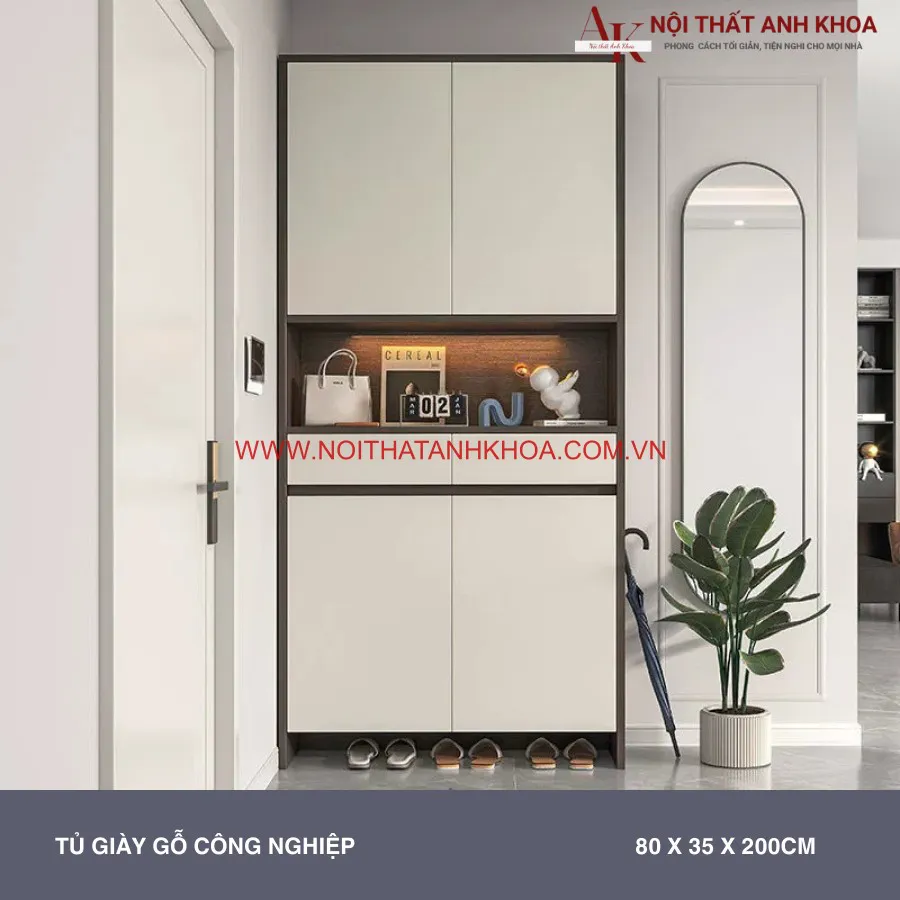 Tủ Giày 2 Tầng Gỗ Công Nghiệp Đa Năng Tiện Lợi