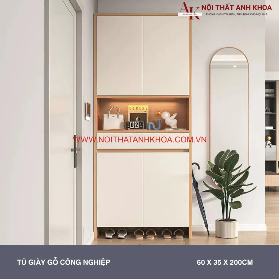 Tủ Giày 2 Tầng Gỗ Công Nghiệp Đa Năng Tiện Lợi