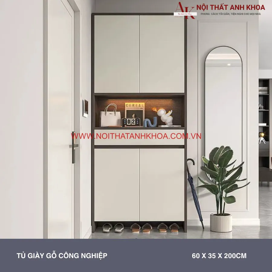 Tủ Giày 2 Tầng Gỗ Công Nghiệp Đa Năng Tiện Lợi