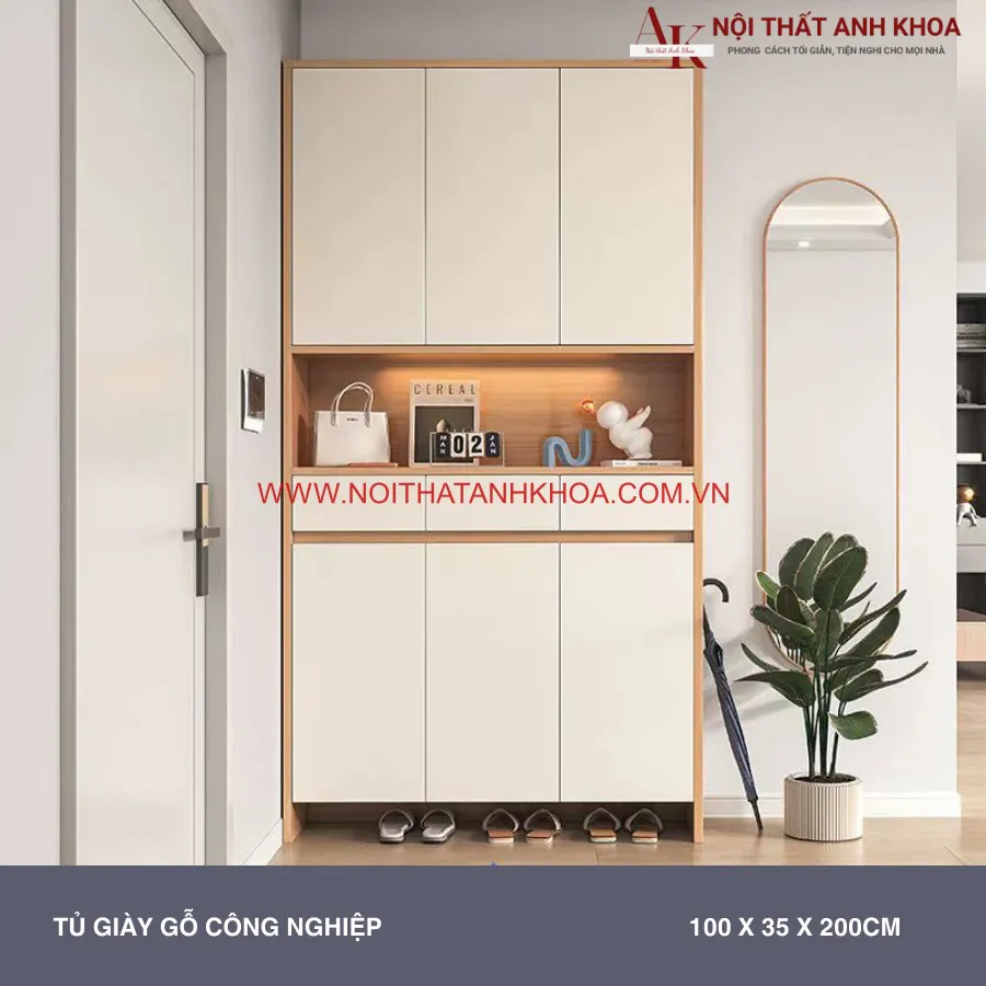 Tủ Giày 2 Tầng Gỗ Công Nghiệp Đa Năng Tiện Lợi