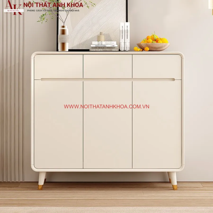 Tủ Giày Cao Cấp Gỗ Công Nghiệp Màu Trắng Hiện Đại