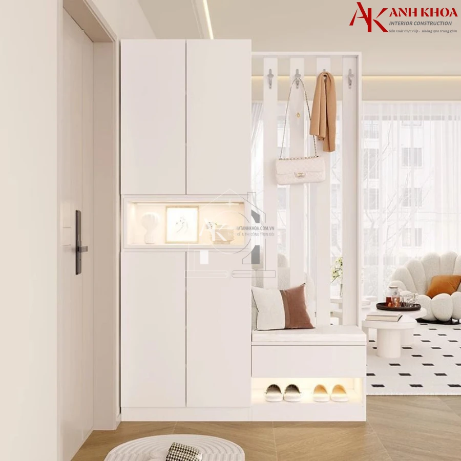 Tủ Giày Cao Kịch Trần Kết Hợp Hệ Treo Đồ Thông Minh