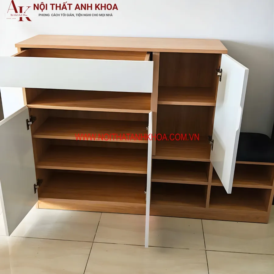 Tủ Giày có Ghế Ngồi Gỗ Công Nghiệp Thông Minh Tiện Lợi