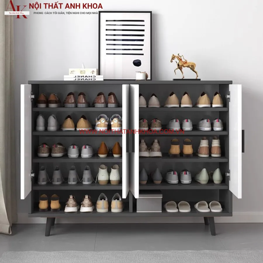 Tủ Giày Dép Gỗ Công Nghiệp Phối Màu Đẹp