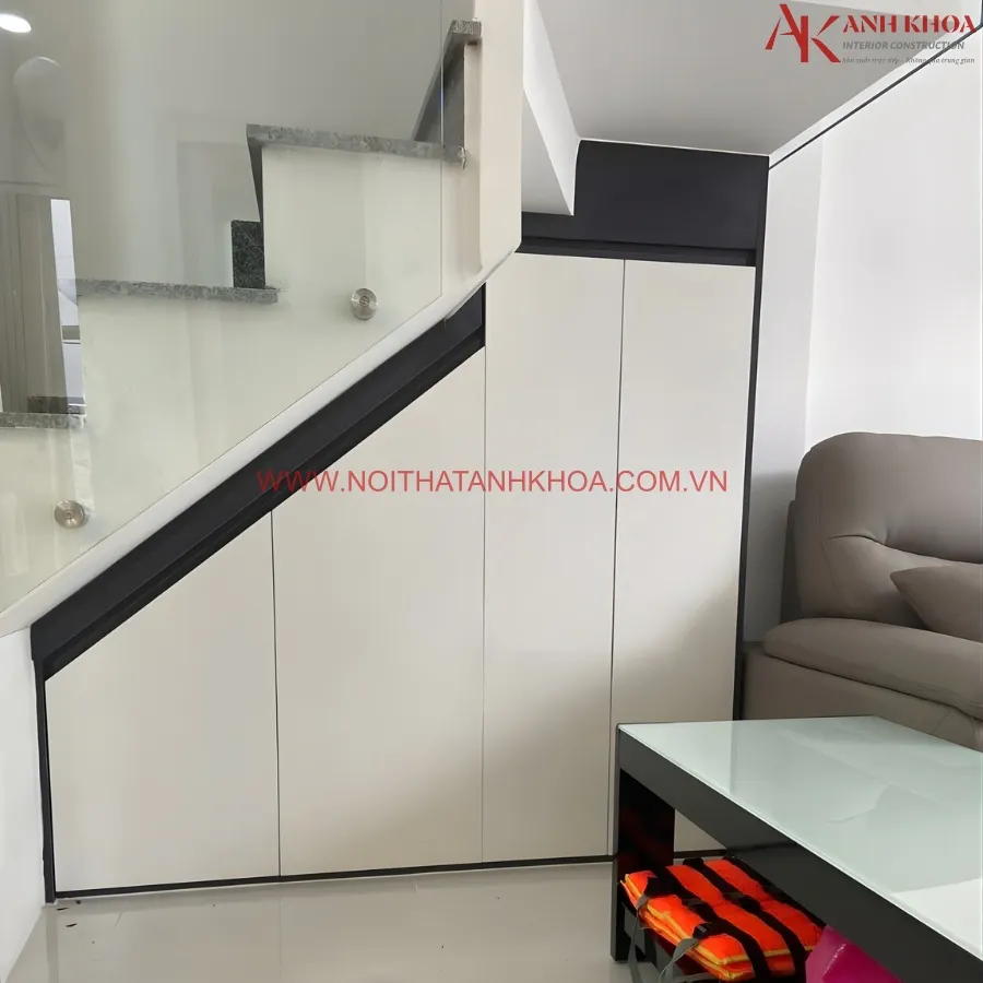 Tủ Giày Dưới Gầm Cầu Thang Gỗ Công Nghiệp Giá Rẻ