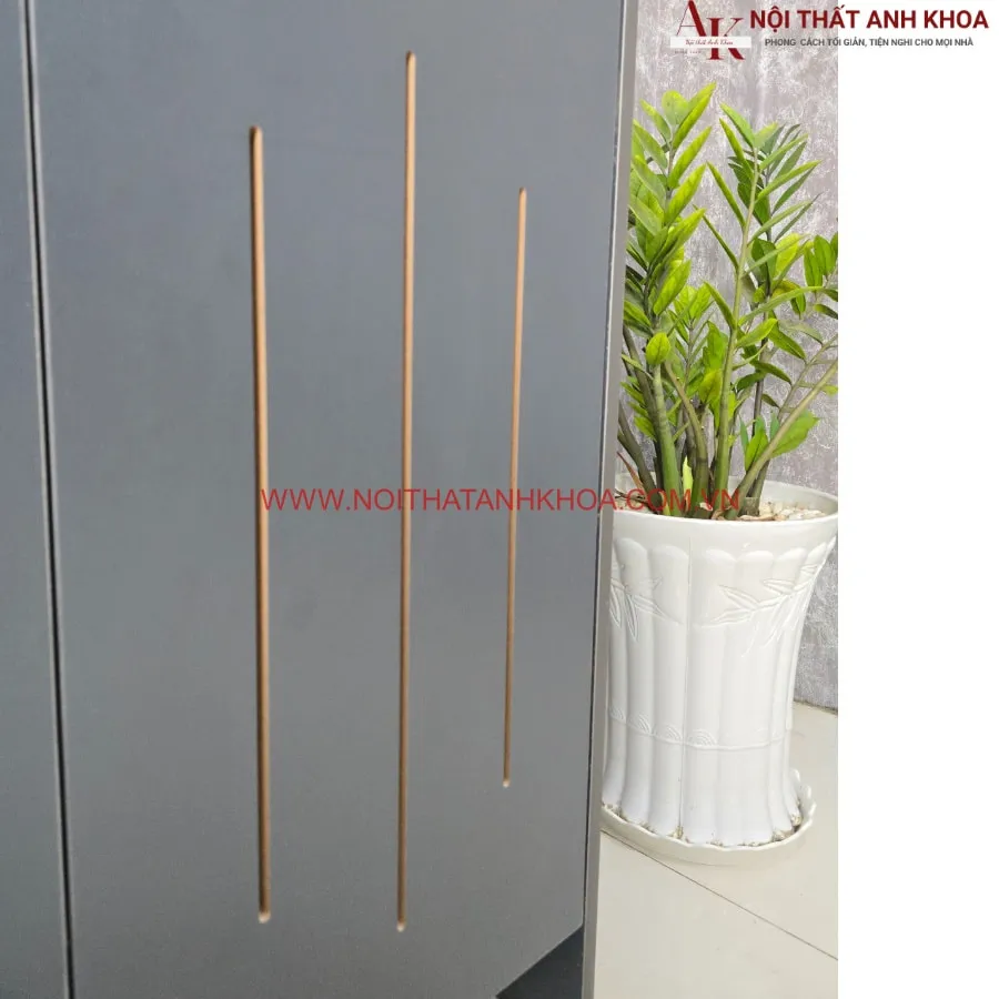 Tủ Giày Gỗ Công Nghiệp 2 Cánh Màu Xám Giá Rẻ