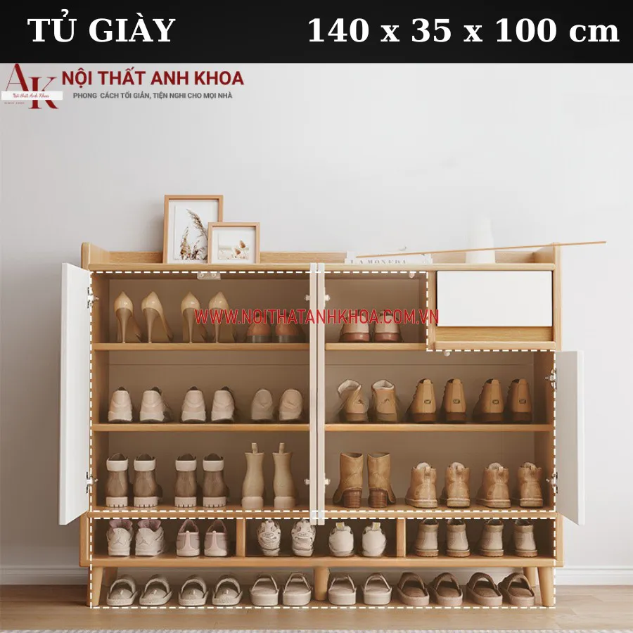 Tủ Giày Gỗ Công Nghiệp Giá Rẻ Mẫu Mã Đa Dạng