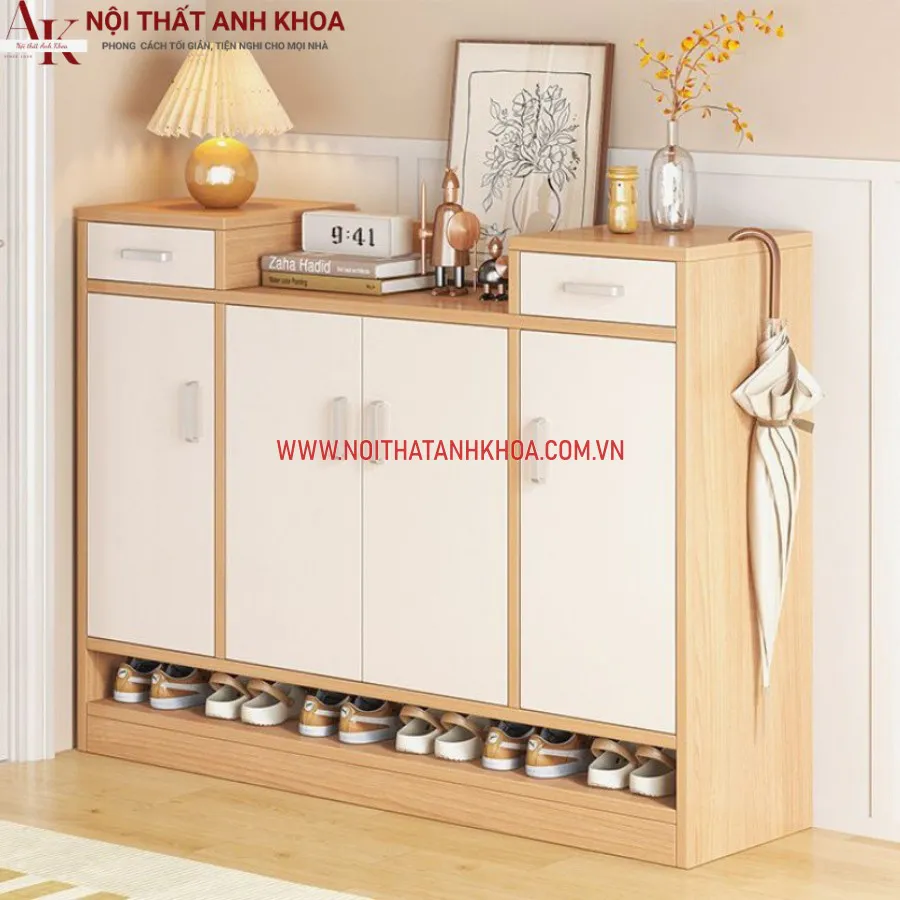 Tủ Giày Gỗ Ép Giá Rẻ Mẫu Mã Hiện Đại Tiện Nghi