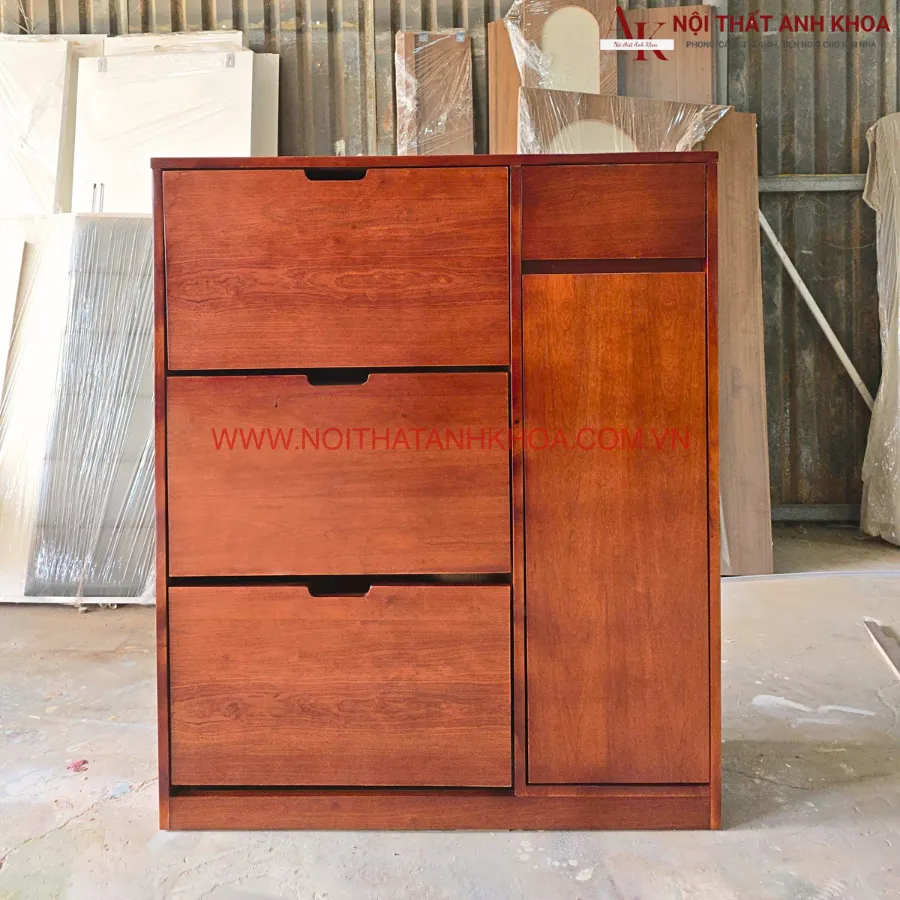 Tủ Giày Gỗ Sồi Tự Nhiên Thiết Kế Thông Minh Đẹp Giá Tốt