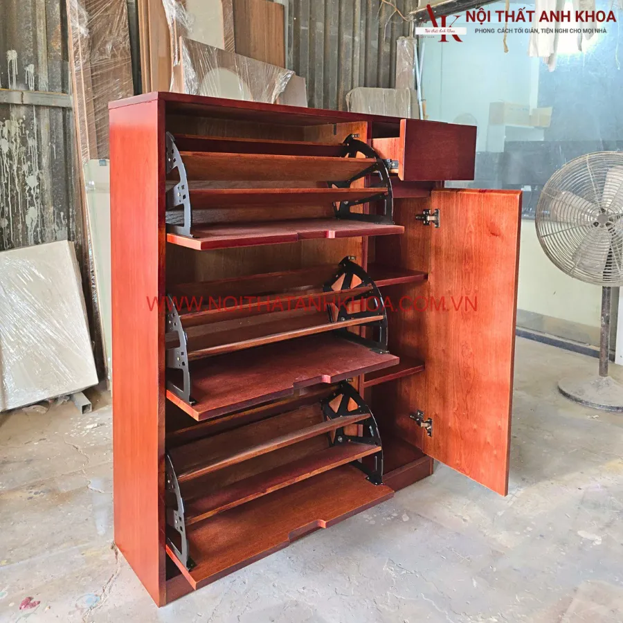 Tủ Giày Gỗ Sồi Tự Nhiên Thiết Kế Thông Minh Đẹp Giá Tốt