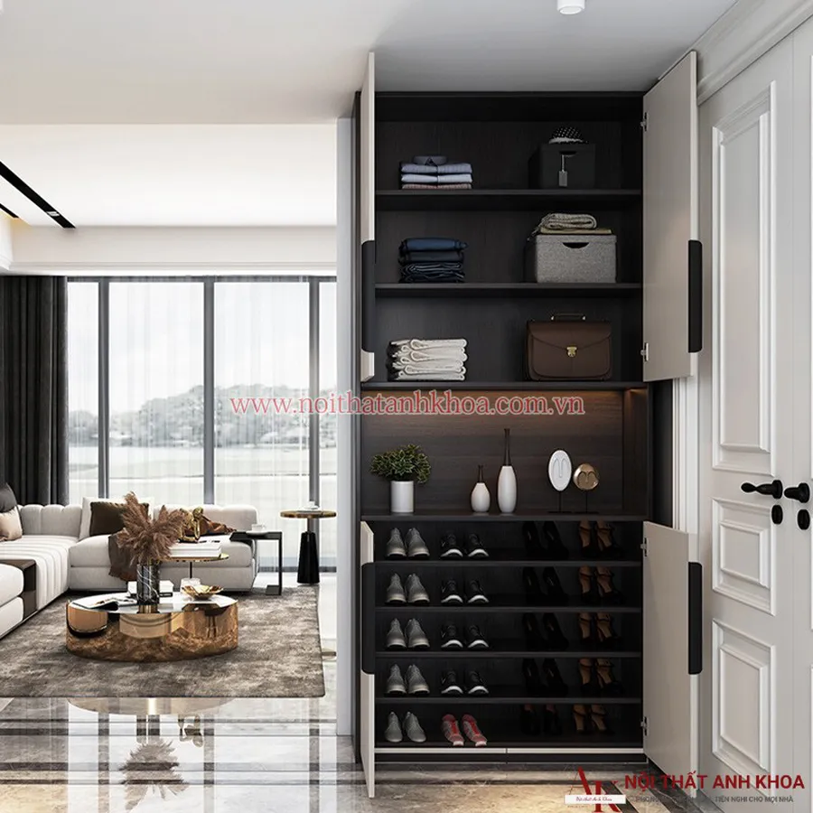 Tủ Giày Kịch Trần Gỗ Công Nghiệp Đẹp Hiện Đại