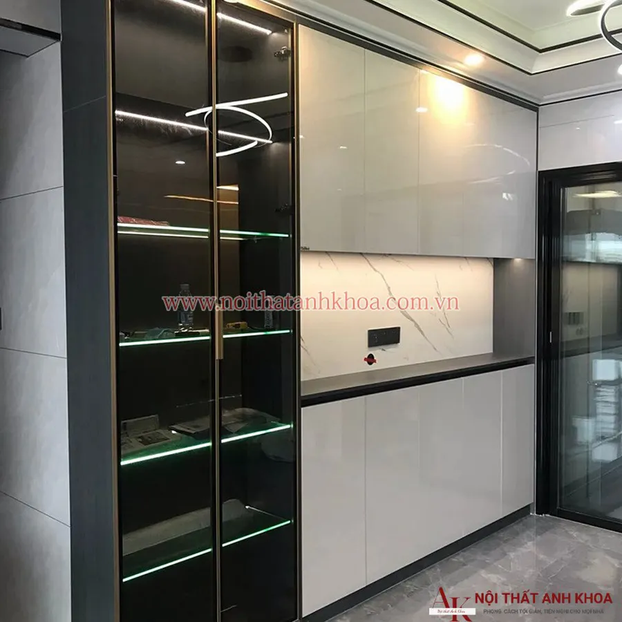 Tủ Giày Kịch Trần Kết Hợp Tủ Trang Trí Đẹp Sang Trọng