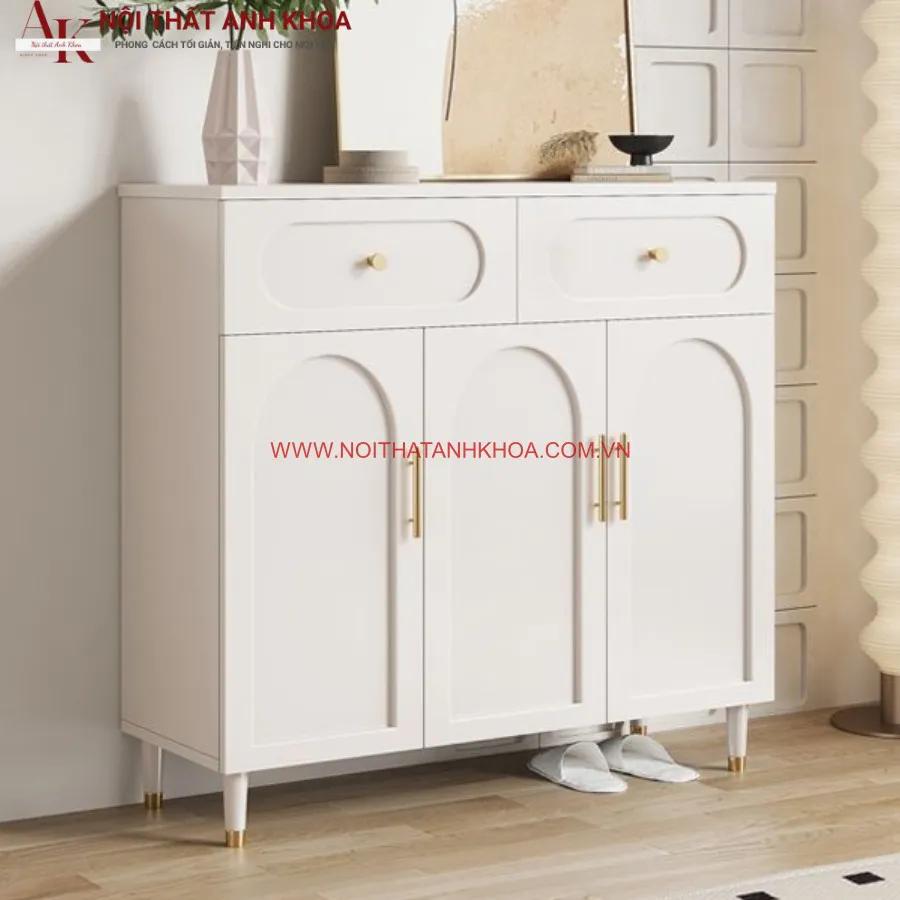 Tủ Giày Tân Cổ Điển Màu Trắng Đẹp Hiện Đại