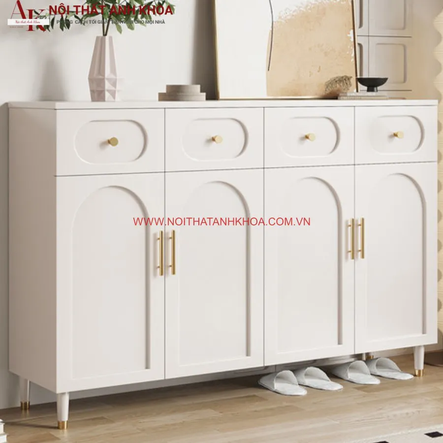 Tủ Giày Tân Cổ Điển Màu Trắng Đẹp Hiện Đại