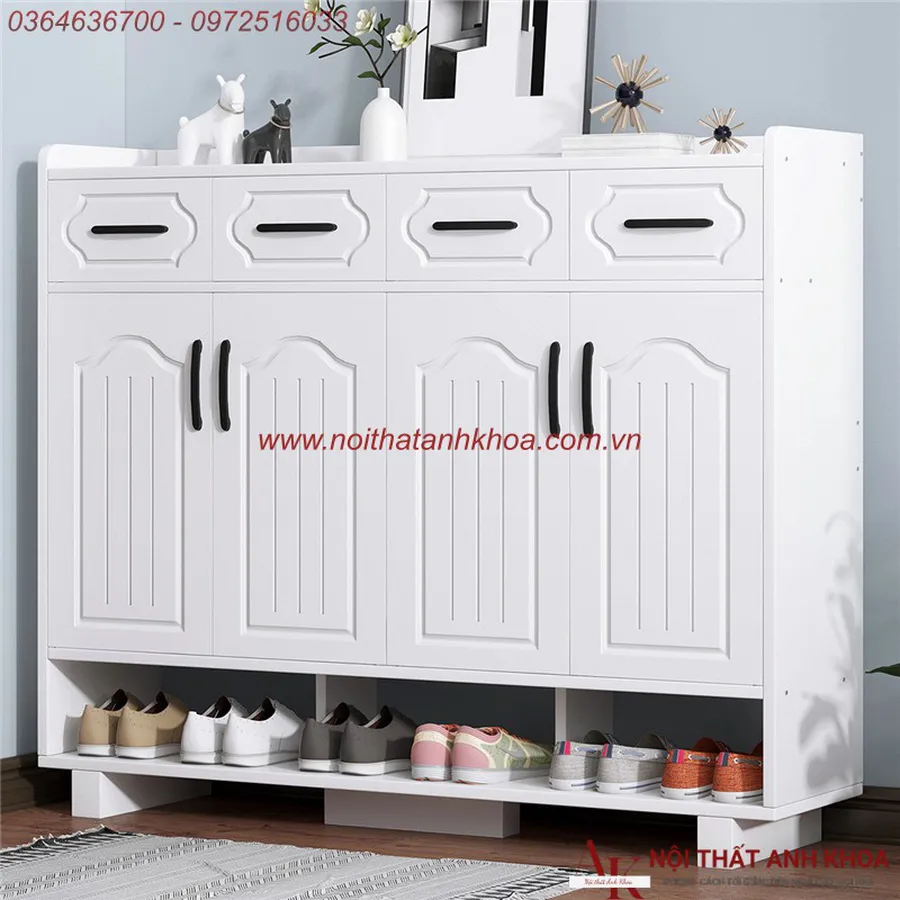 Tủ Giày Thiết Kế Phong Cách Cổ Điển Gỗ MDF Cao Cấp Giá Rẻ