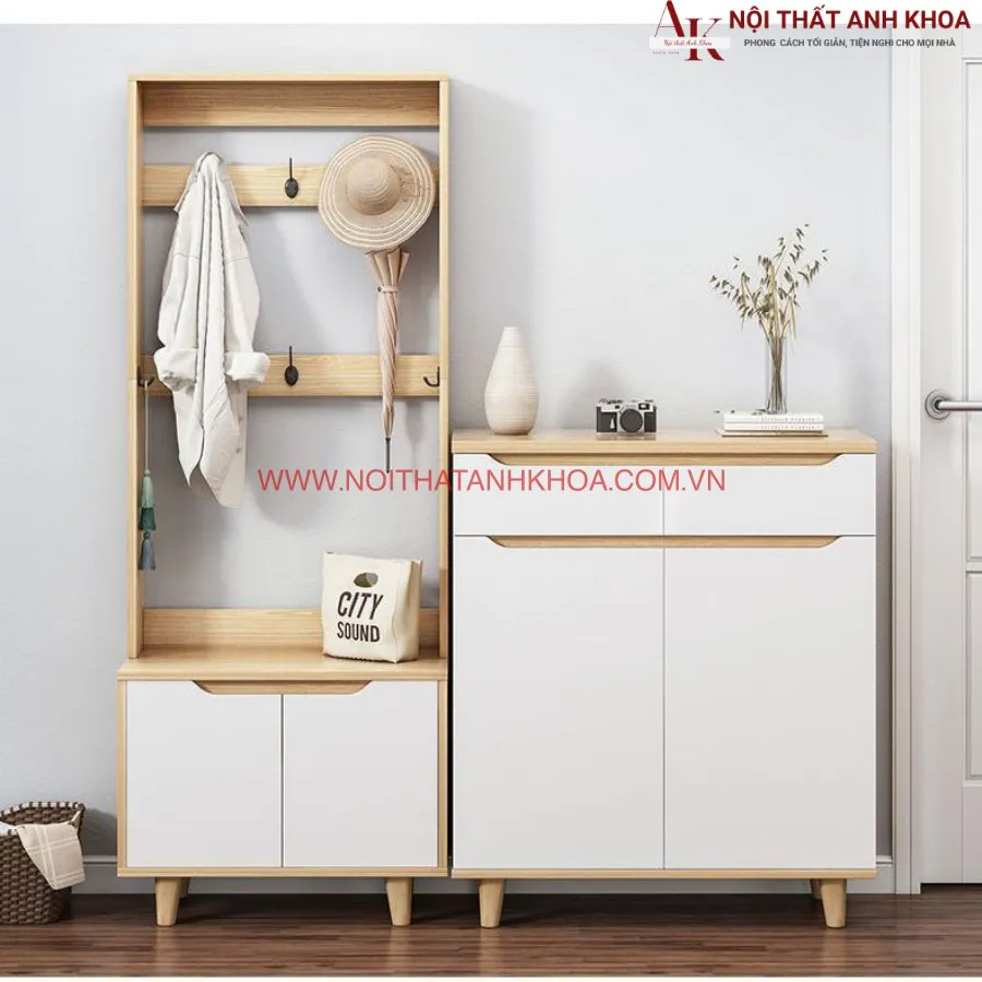 Tủ Giày Thông Minh Kết Hợp Thanh Treo Móc Đồ