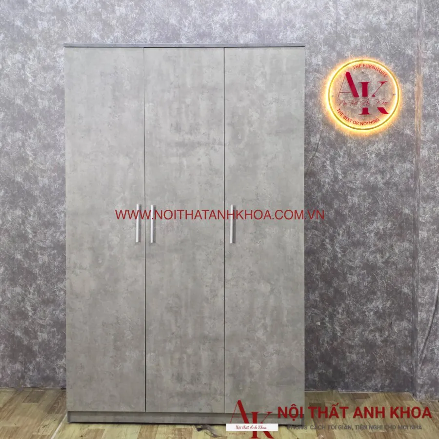 Tủ Gỗ Ép Đựng Quần Áo Màu Xám Bê Tông Giá Rẻ