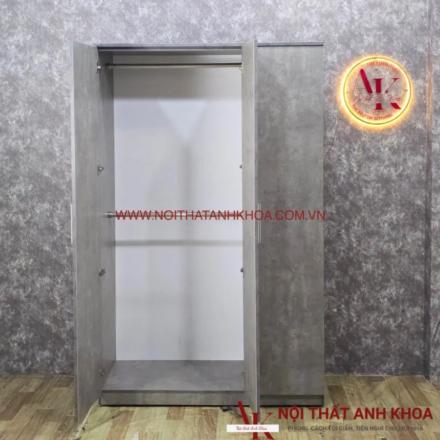 Tủ Gỗ Ép Đựng Quần Áo Màu Xám Bê Tông Giá Rẻ