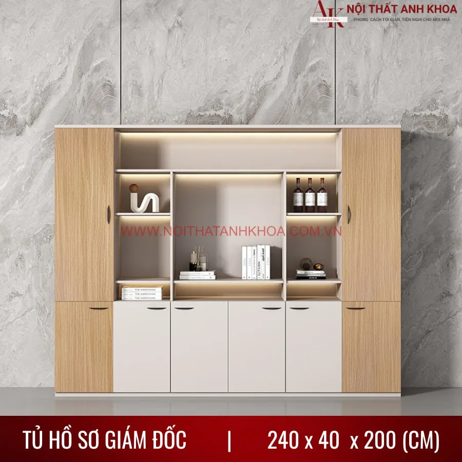 Tủ Hồ Sơ Giám Đốc Gỗ MDF Phối Màu Sang Trọng Đẳng Cấp