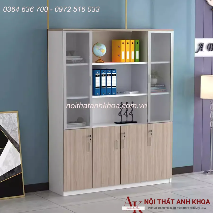 Tủ Hồ Sơ Gỗ MDF Thiết Kế Tiện Lợi Cho Văn Phòng Làm Việc