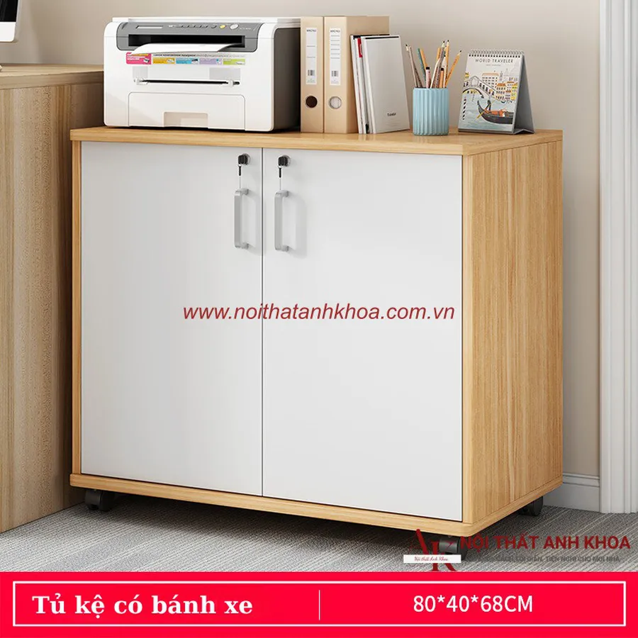 Tủ Kệ Có Bánh Xe Gỗ MDF Thiết Kế Đẹp