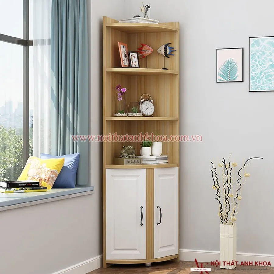 Tủ Kệ Góc Tường Gỗ Công Nghiệp MDF Cao Cấp
