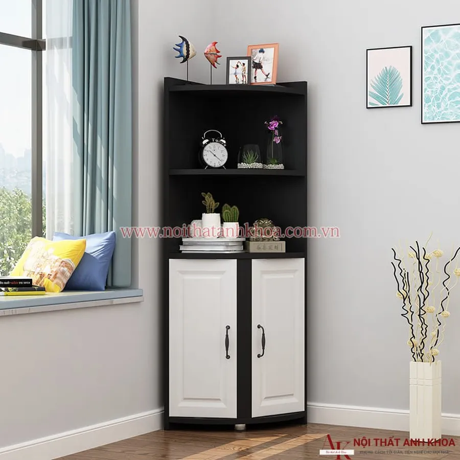 Tủ Kệ Góc Tường Gỗ Công Nghiệp MDF Cao Cấp