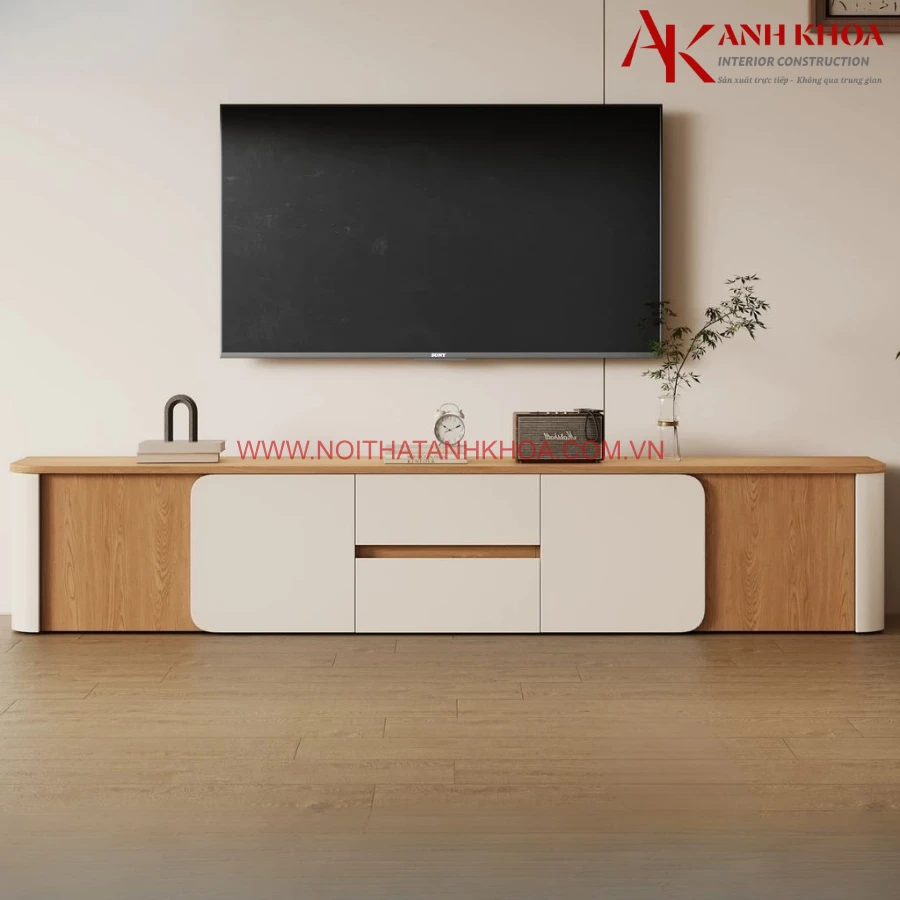 Tủ Kệ Phòng Khách Đẹp Gỗ Công Nghiệp Hiện Đại