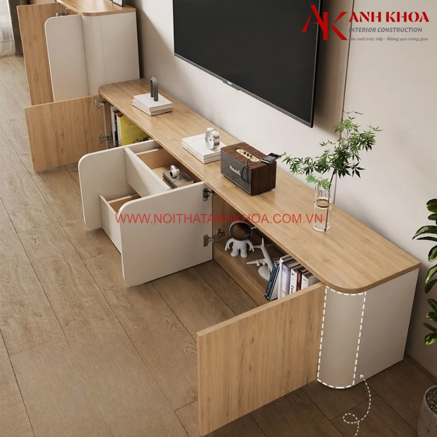 Tủ Kệ Phòng Khách Đẹp Gỗ Công Nghiệp Hiện Đại