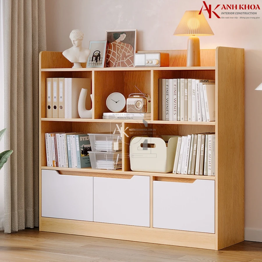 Tủ Kệ Sách Gỗ Công Nghiệp Nhỏ Gọn Hiện Đại
