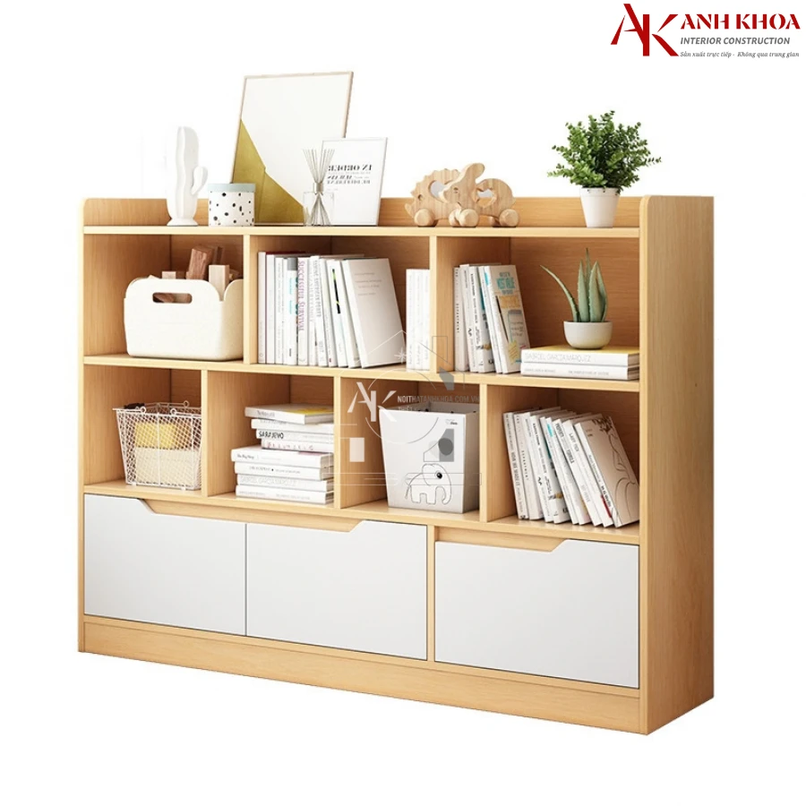 Tủ Kệ Sách Gỗ Công Nghiệp Nhỏ Gọn Hiện Đại