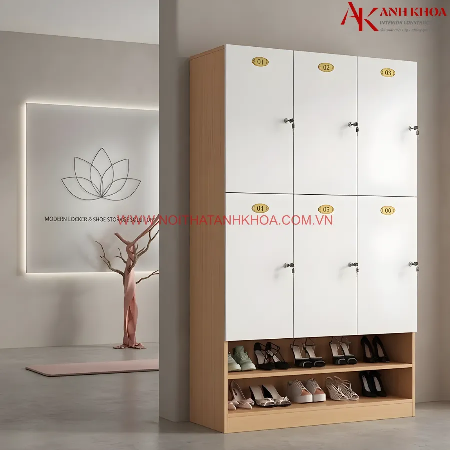 Tủ Locker Gỗ Công Nghiệp Đa Năng Có Tủ Để Giày