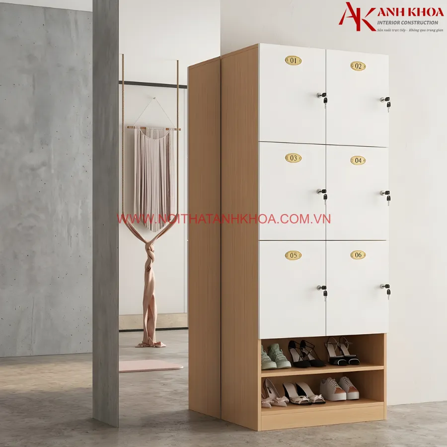 Tủ Locker Gỗ Công Nghiệp Đa Năng Có Tủ Để Giày