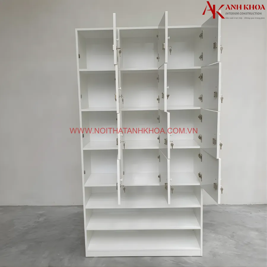 Tủ Locker Gỗ Kết Hợp Kệ Giày Mẫu Mã Đẹp