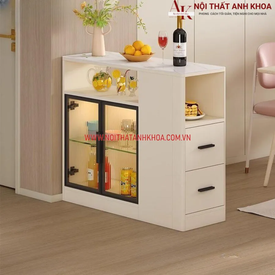 Tủ Ly Chén Bát Để Cạnh Nhà Bếp Thông Minh Sang Trọng