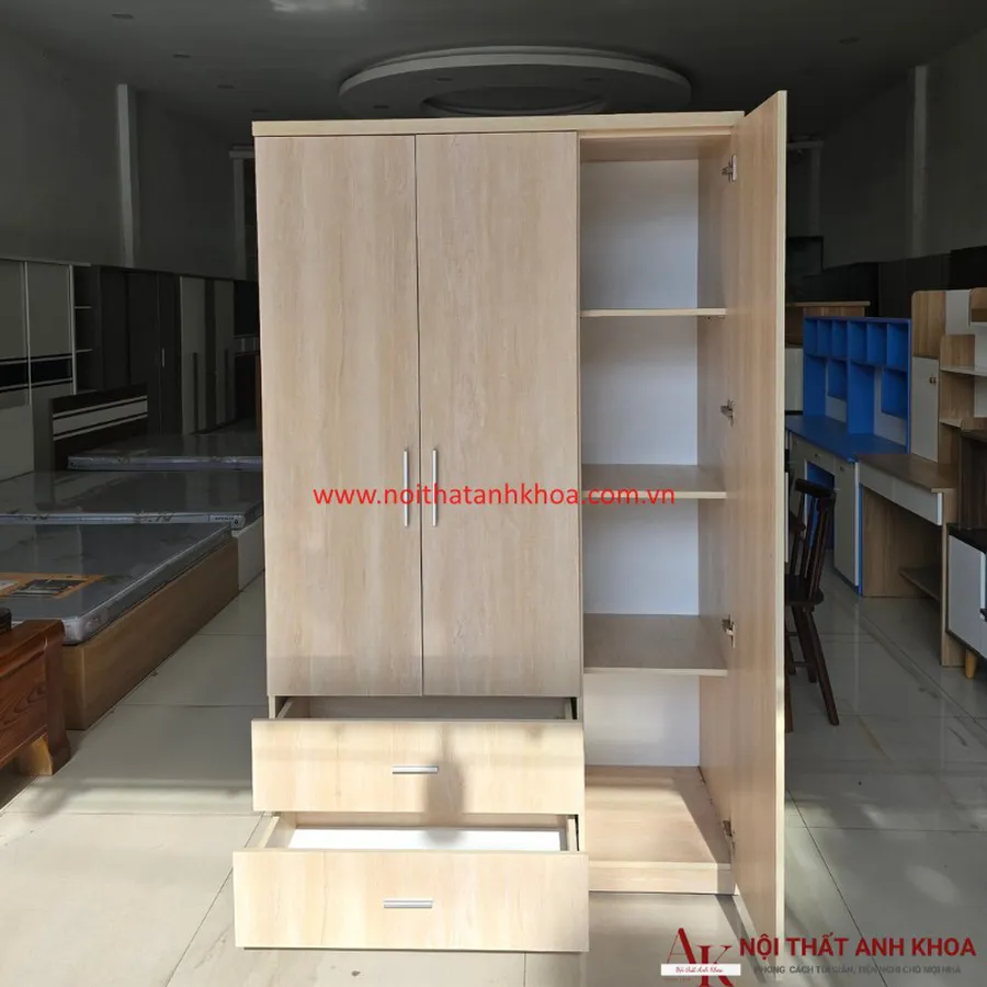 Tủ Quần Áo 1m2 Giá Rẻ Gỗ MDF