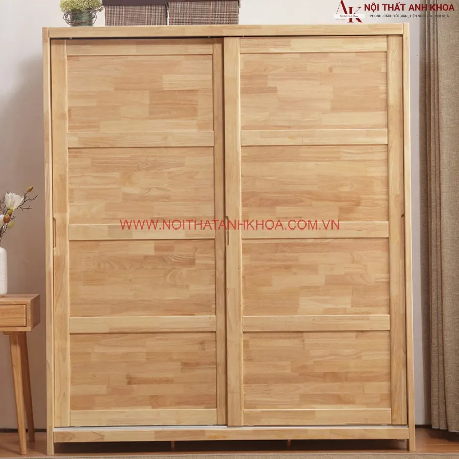 Tủ Quần Áo 2 Cánh Lùa Gỗ Ghép Cao Cấp