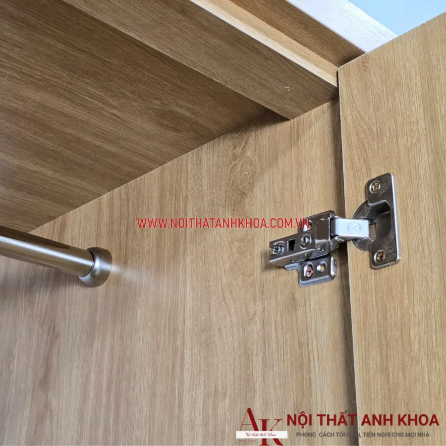 Tủ Quần Áo 3 Cánh Gỗ Công Nghiệp Màu Vàng Vân Gỗ Đẹp Giá Rẻ