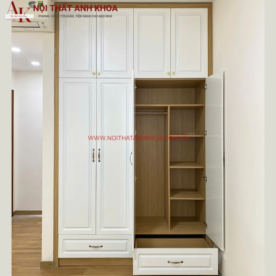Tủ Quần Áo Âm Tường Kịch Trần Gỗ Công Nghiệp
