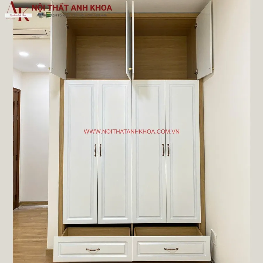 Tủ Quần Áo Âm Tường Kịch Trần Gỗ Công Nghiệp