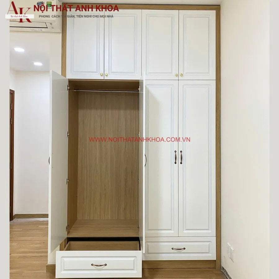 Tủ Quần Áo Âm Tường Kịch Trần Gỗ Công Nghiệp