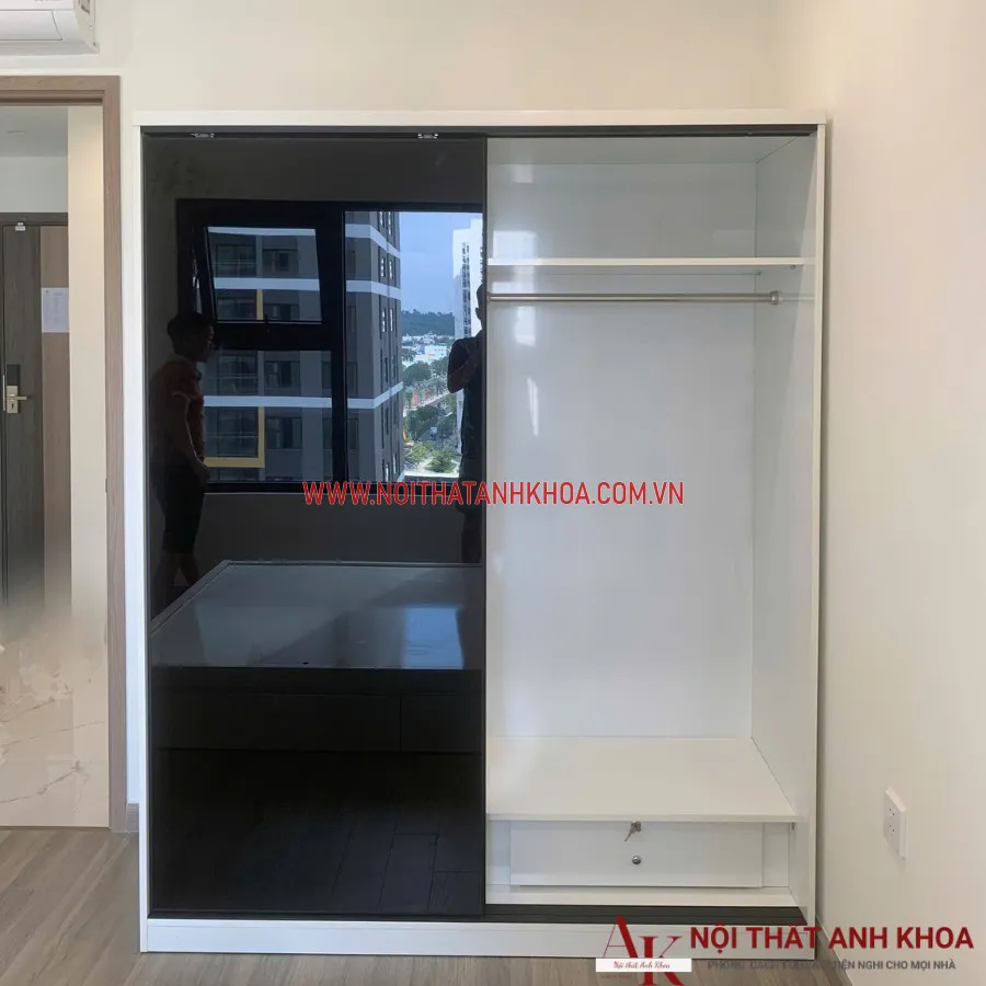 Tủ Quần Áo Cánh Kính Lùa 2 Cánh Hiện Đại Cao Cấp