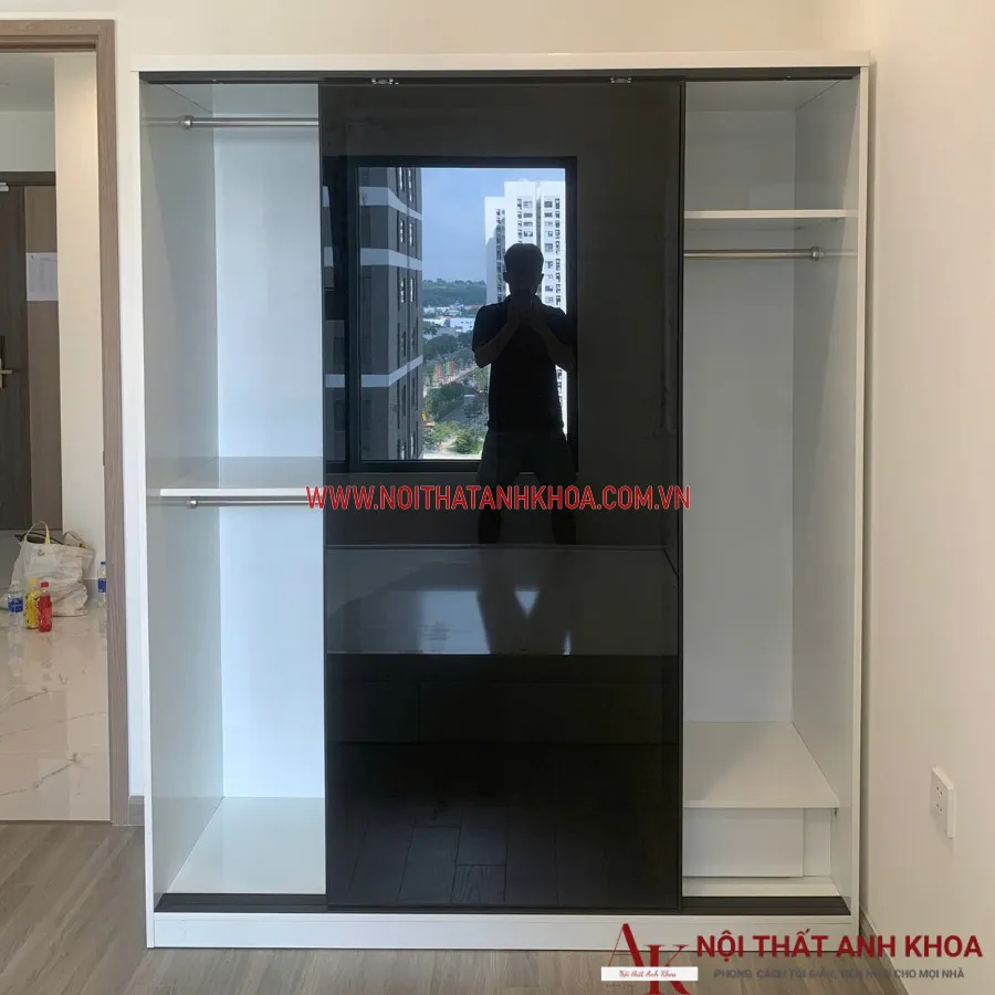Tủ Quần Áo Cánh Kính Lùa 2 Cánh Hiện Đại Cao Cấp