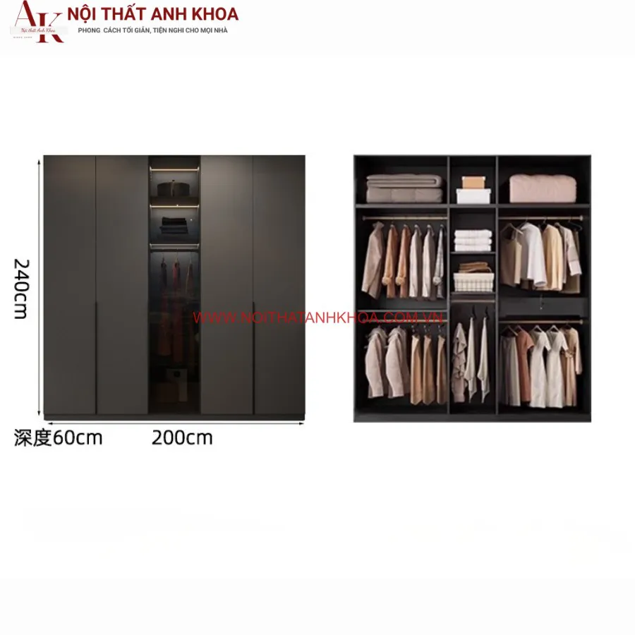 Tủ Quần Áo Cánh Kính Mẫu Mã Đẹp Cao Cấp