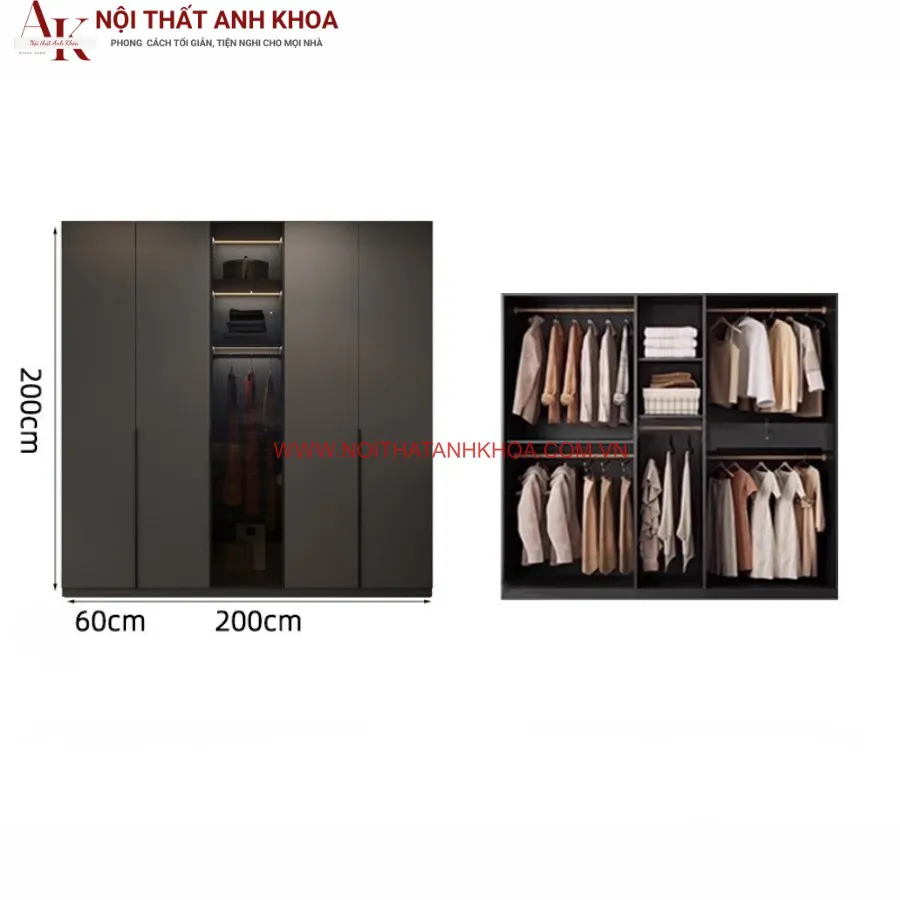 Tủ Quần Áo Cánh Kính Mẫu Mã Đẹp Cao Cấp