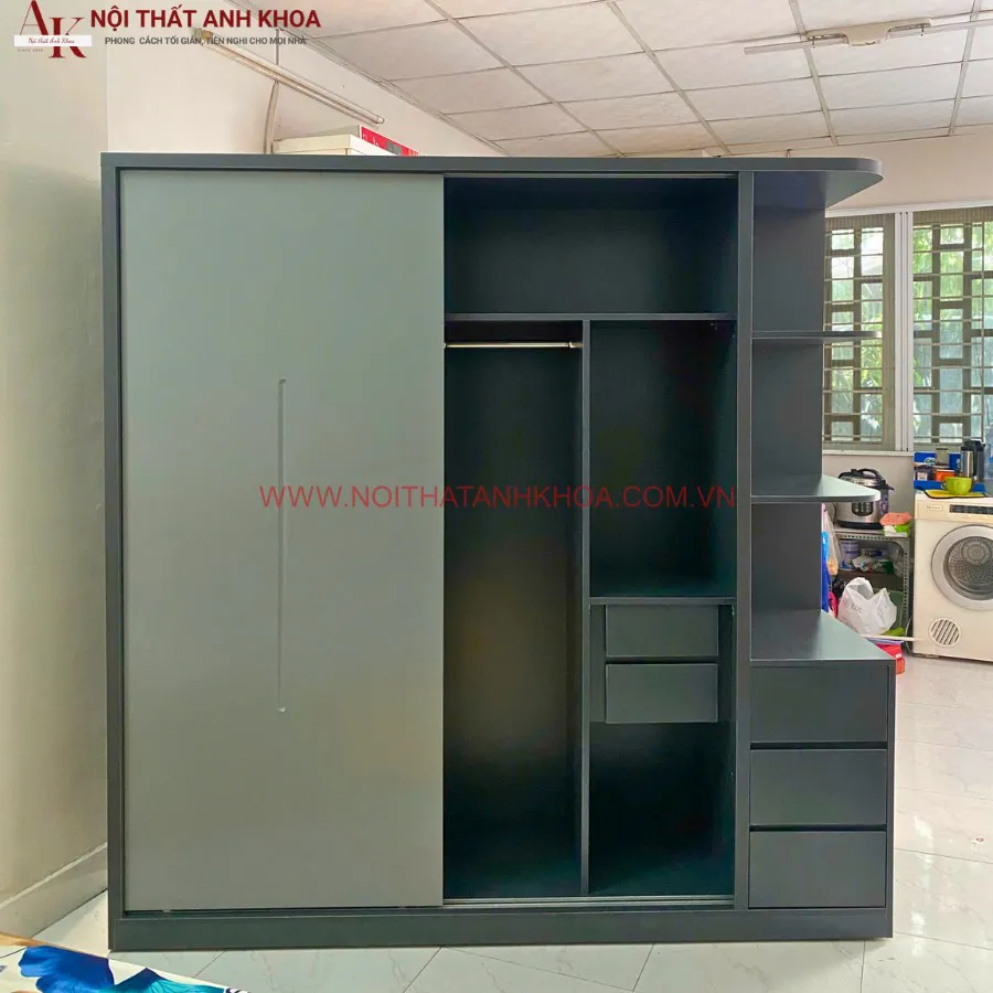 Tủ Quần Áo Cánh Trượt Gỗ Công Nghiệp Cao Cấp