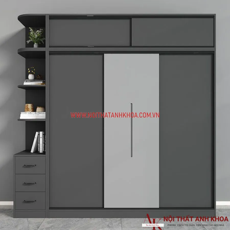 Tủ Quần Áo Cánh Trượt Gỗ Công Nghiệp Cao Cấp